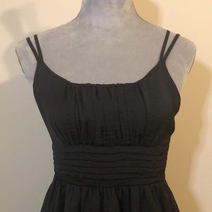 Black A-Line sleeveless Dress with Double Straps